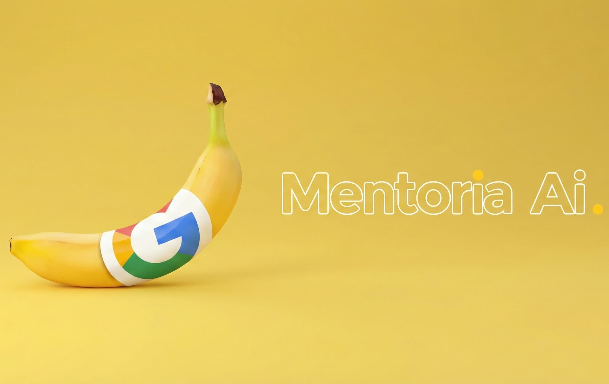 Banana com logo do Google.